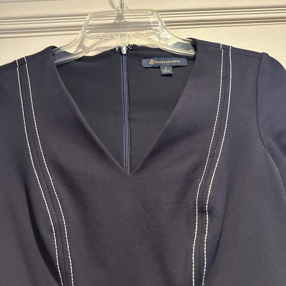 Brooks Brothers Red Fleece Retro Contrast Stitch Stretch Ponte Knit Dress Sz 0 - Picture 7 of 16